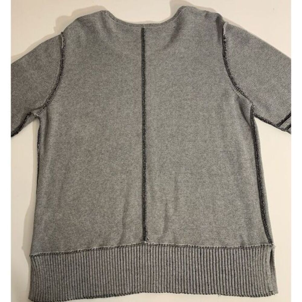 Tribal‎ Grey Black Striped Women's Sweater XL Long Sleeved Rough Hem Thick Heavy - Picture 2 of 10